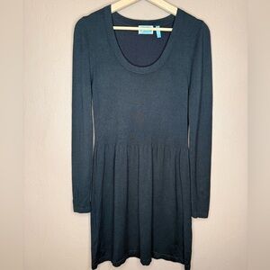 Survival Black Knit Long Sleeve Dress, Empire Waist, Size Large Whimsigoth Boho